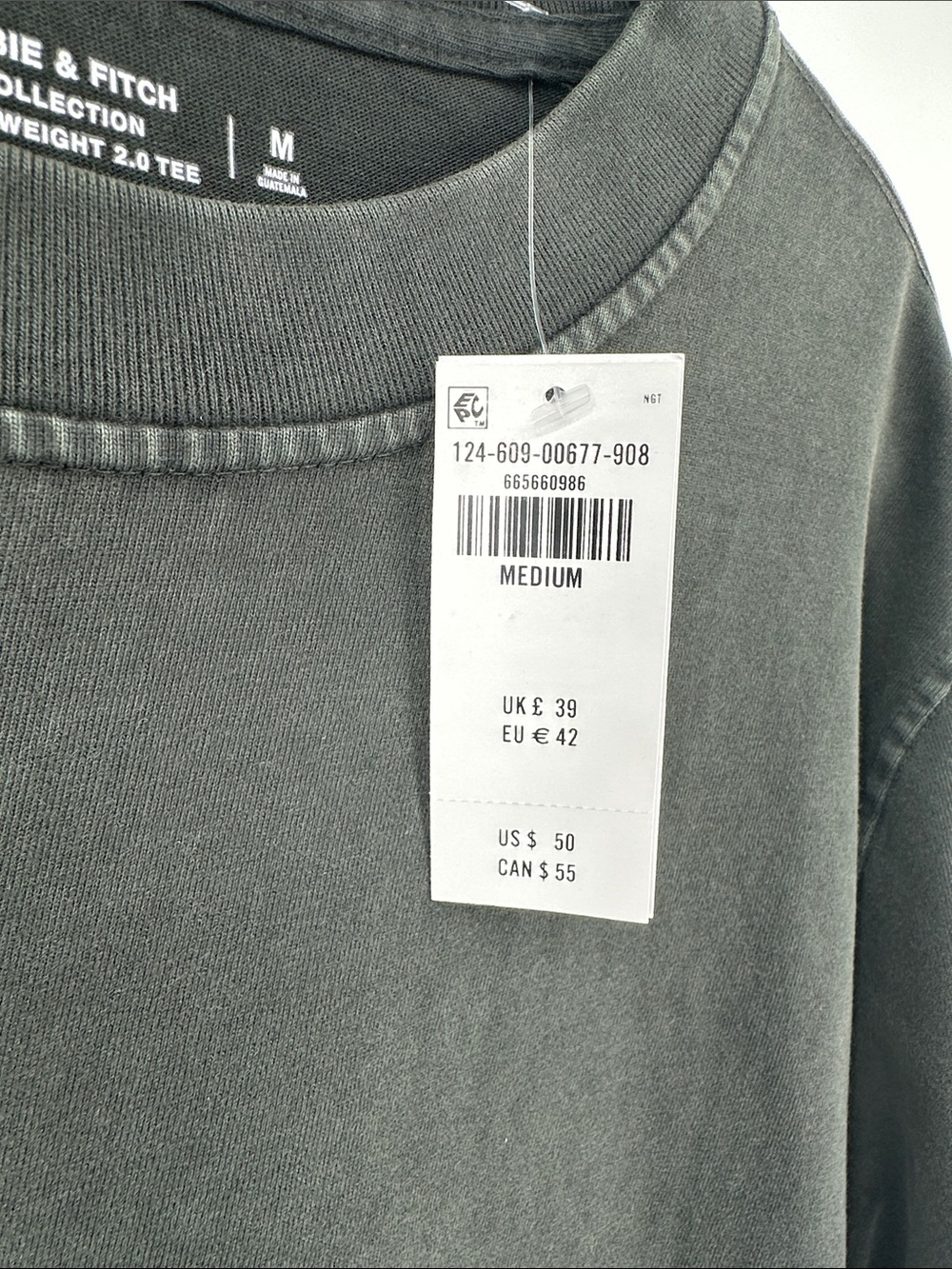 A&F Skater Athleisure Streetwear Washed Dark Gray Long-Sleeve Crewneck SzM - Picture 2 of 12